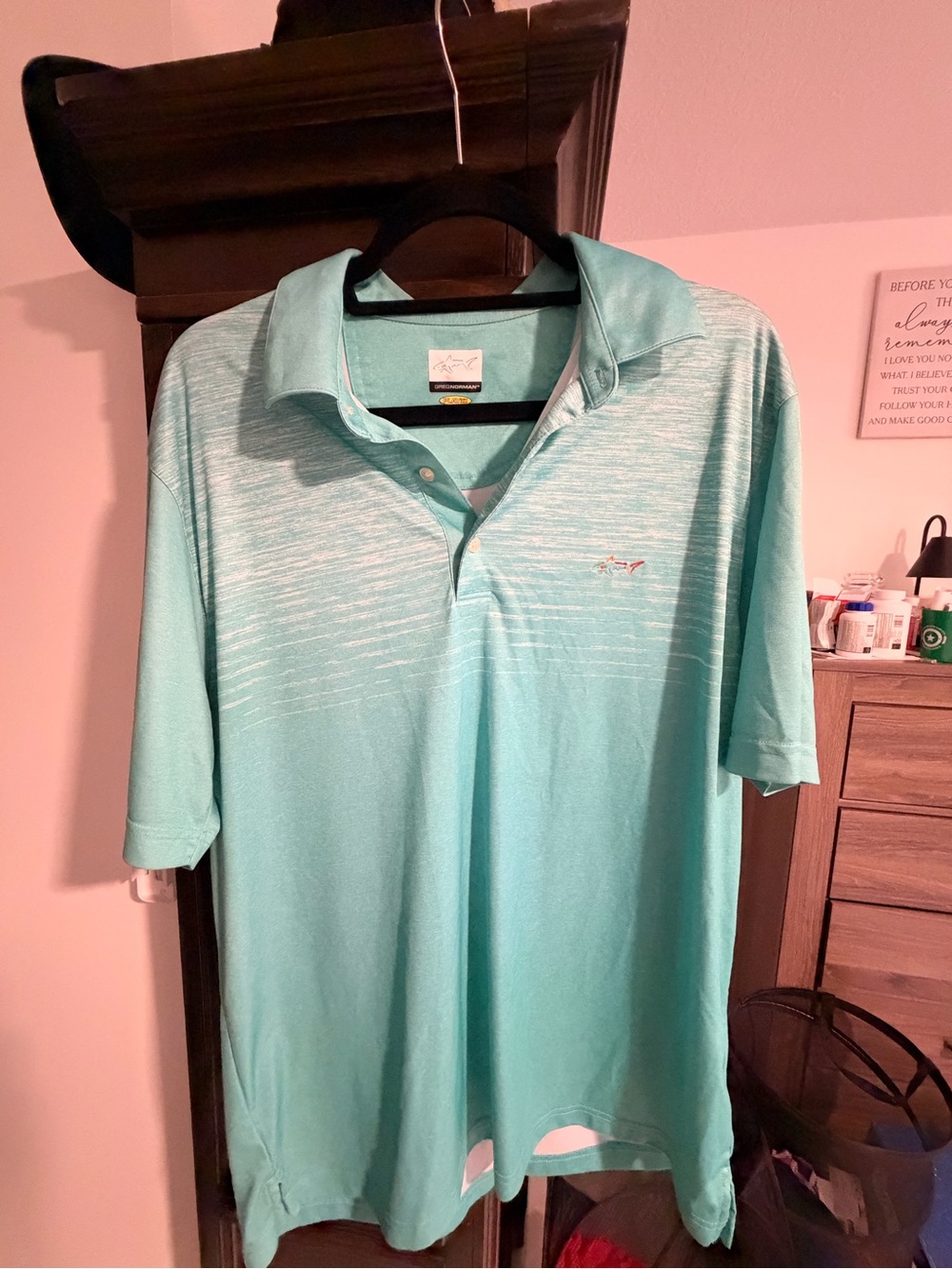 Greg Norman Collection Aqua Heather Polo Shirt